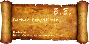 Becher Benjámin névjegykártya